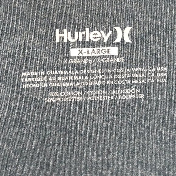 Hurley Gray Short Sleeve V-Neck T-Shirt Palm Trees Size XL - Picture 4 of 4